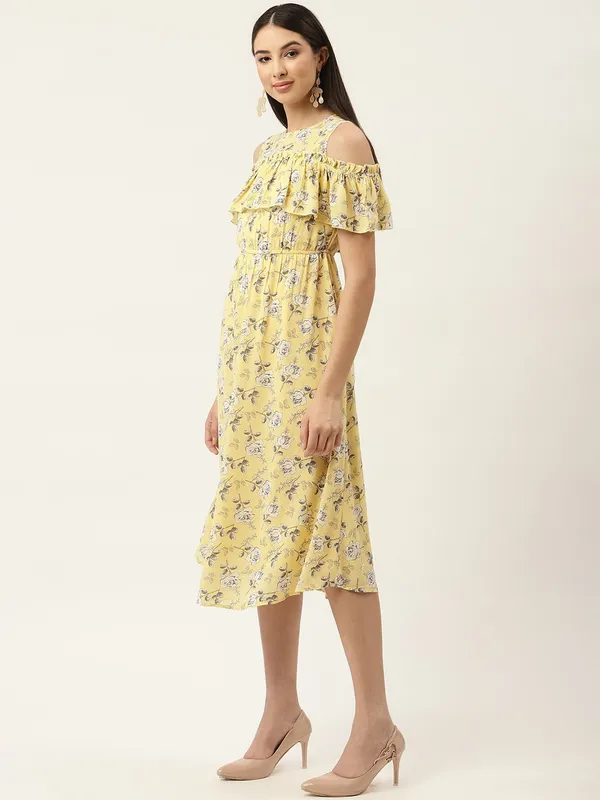 Yellow_Georgette_Printed_dress
