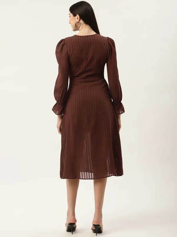 Brown_Georgette_Embellished_dress