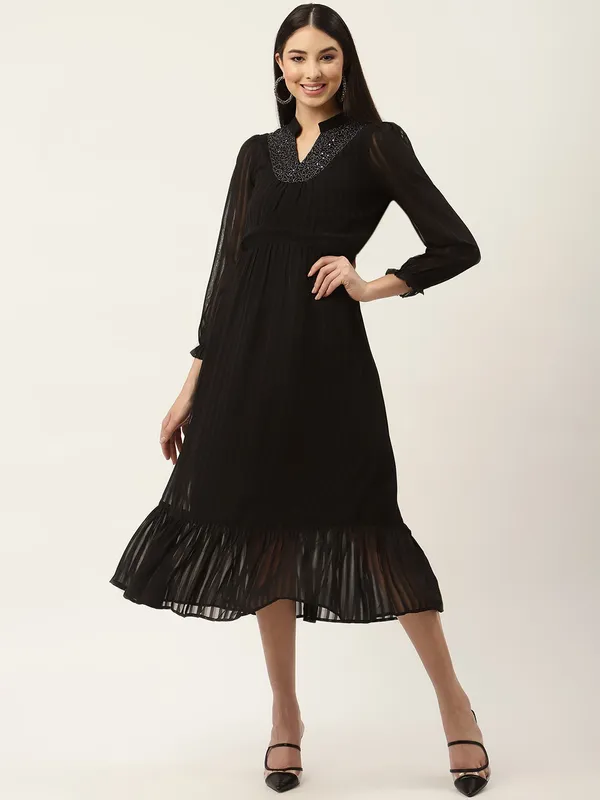 Black_Georgette_Embroidered_dress