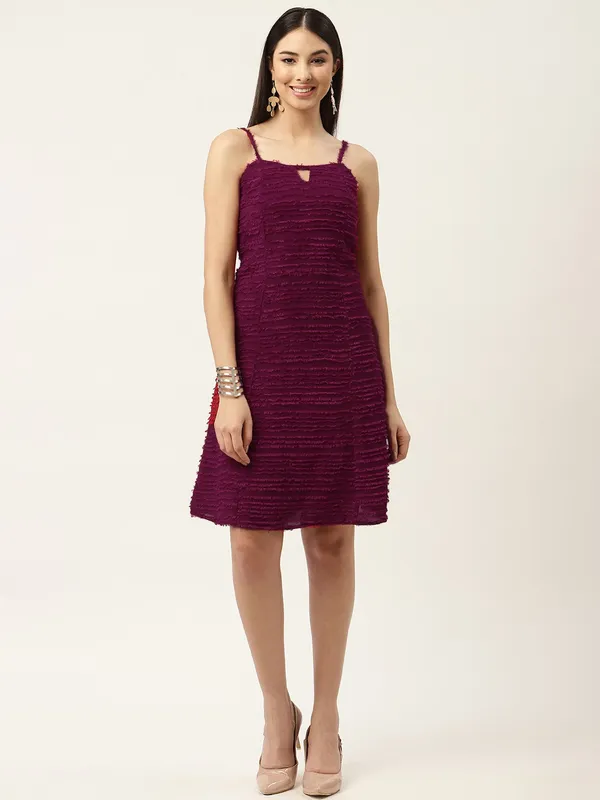 Maroon_Georgette_Self_Design_dress