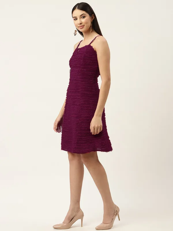 Maroon_Georgette_Self_Design_dress