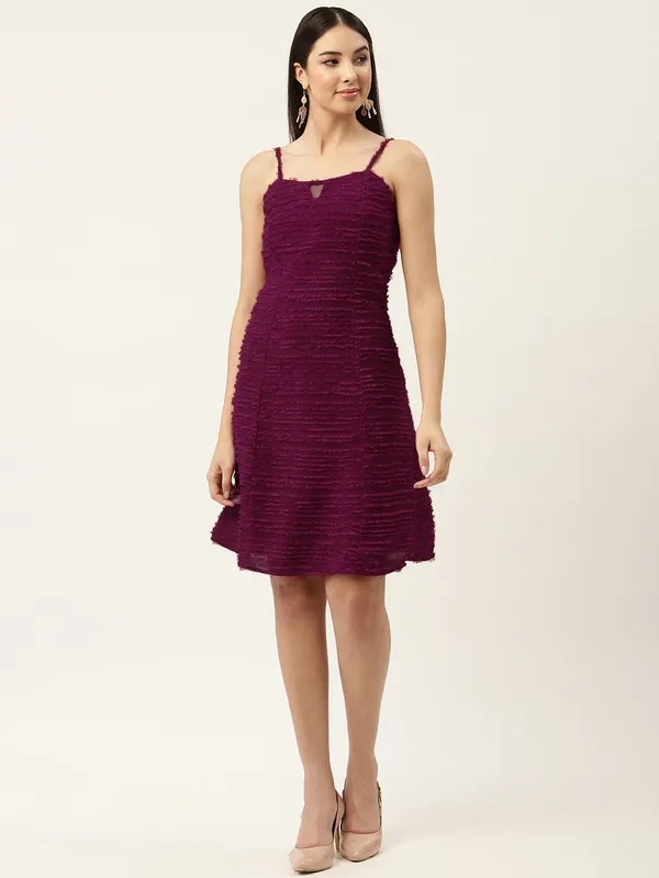Maroon_Georgette_Self_Design_dress