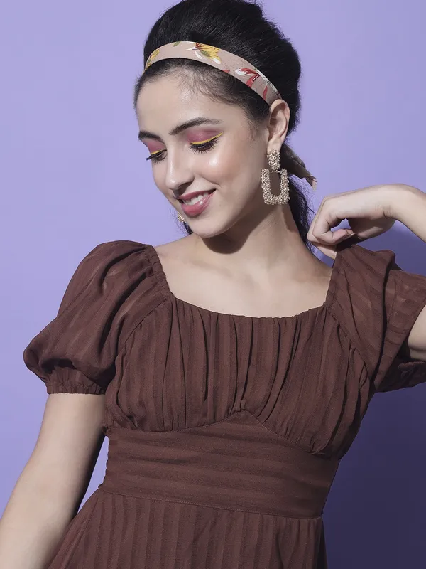 Brown_Georgette_Solid_dress