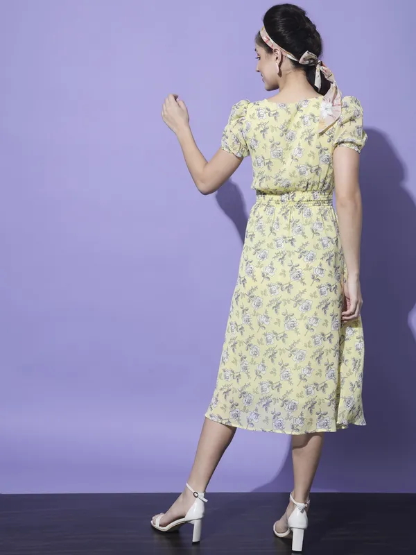Yellow_Georgette_Printed_dress