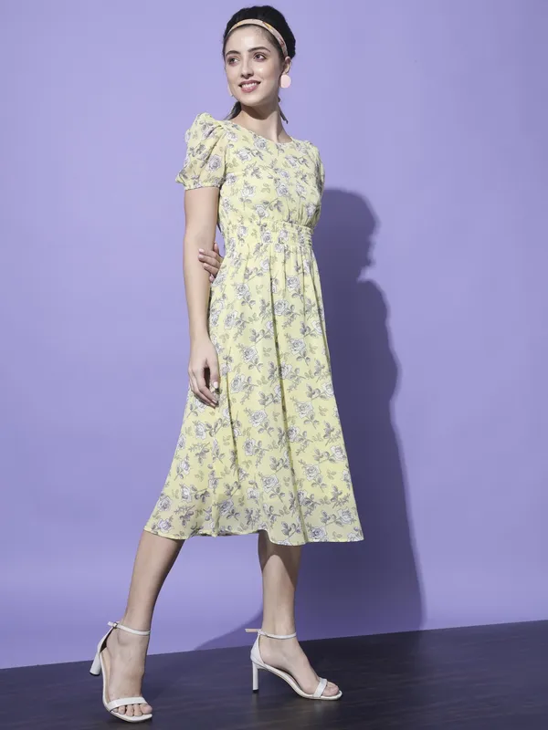 Yellow_Georgette_Printed_dress