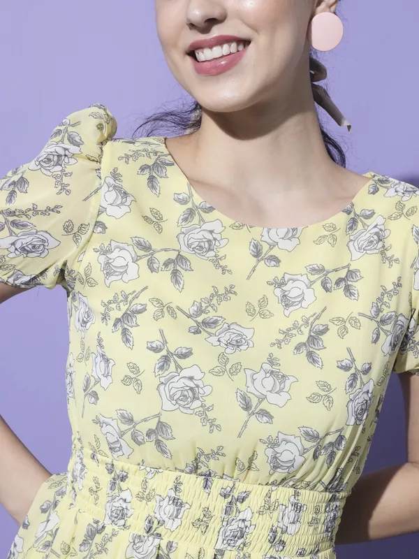 Yellow_Georgette_Printed_dress