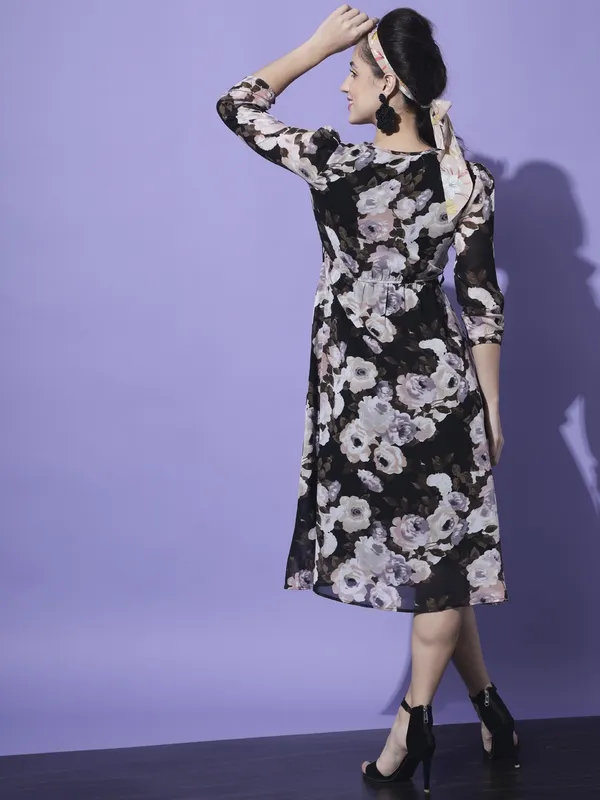 Black_Georgette_Printed_dress
