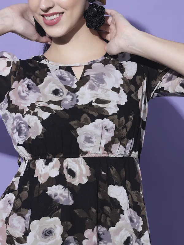 Black_Georgette_Printed_dress