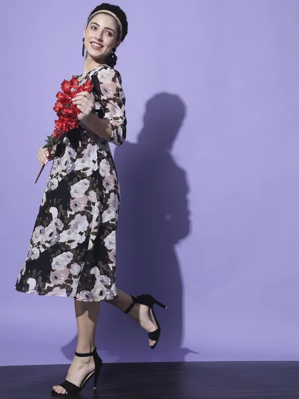 Black_Georgette_Printed_dress