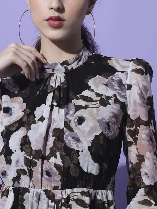 Black_Georgette_Printed_dress