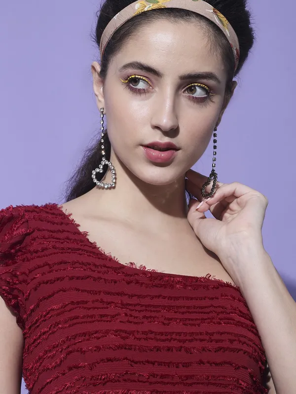Maroon_Georgette_Self_Design_dress