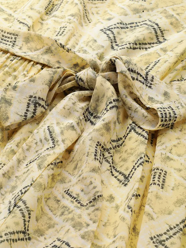 Yellow_Georgette_Geometric_Print_dress