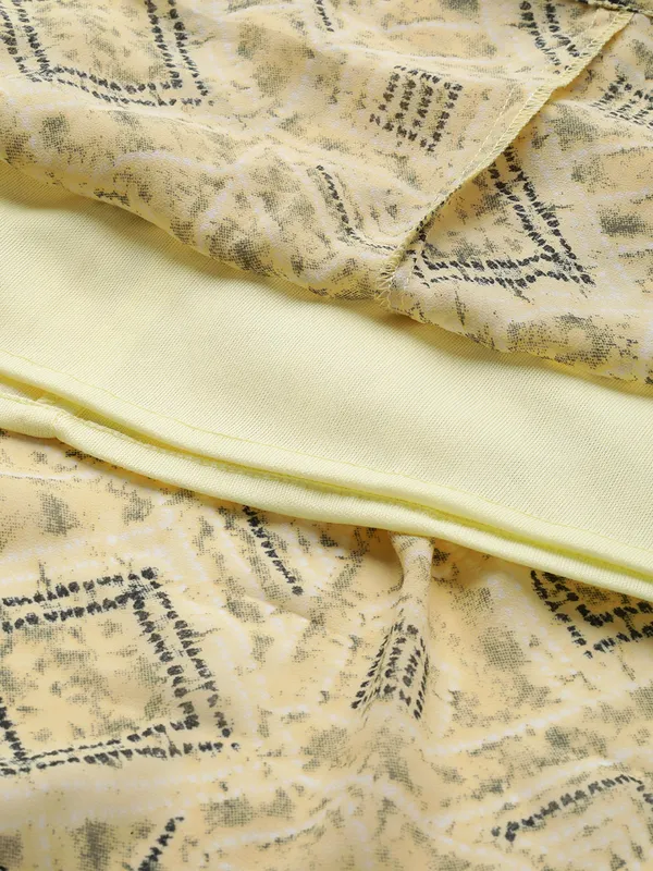 Yellow_Georgette_Geometric_Print_dress
