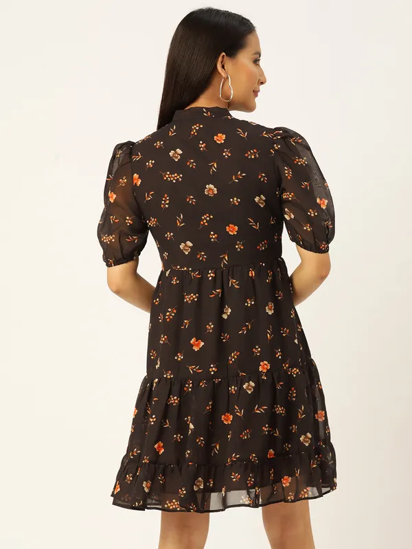 Brown_Georgette_Floral_Print_dress