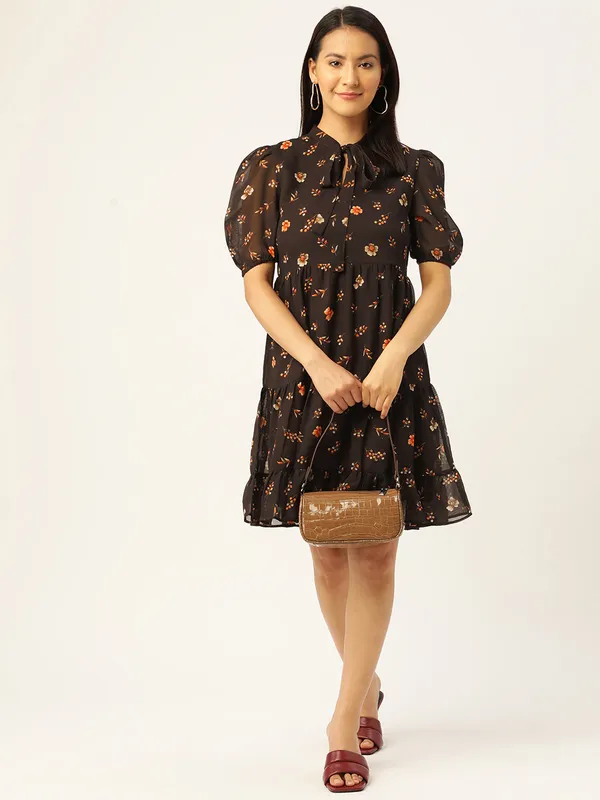 Brown_Georgette_Floral_Print_dress