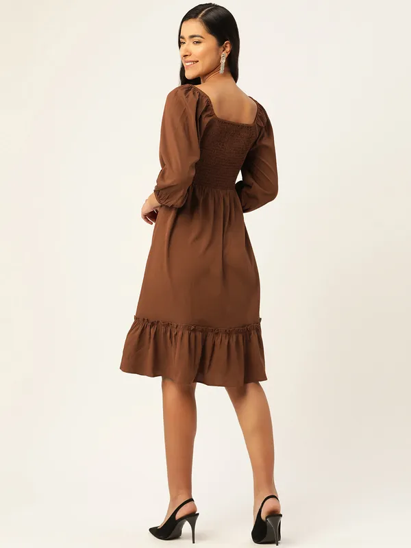 Brown_Crepe_Solid_dress