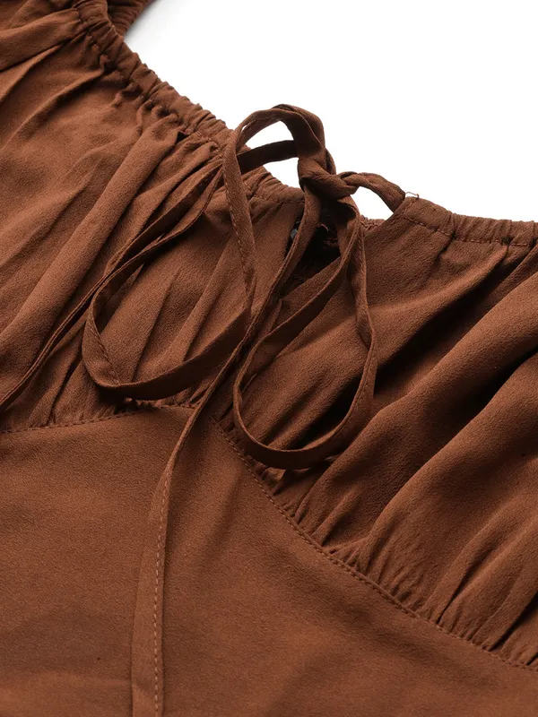 Brown_Crepe_Solid_dress