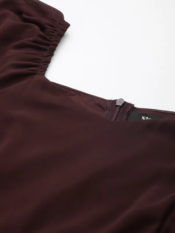 Brown_Georgette_Solid_dress