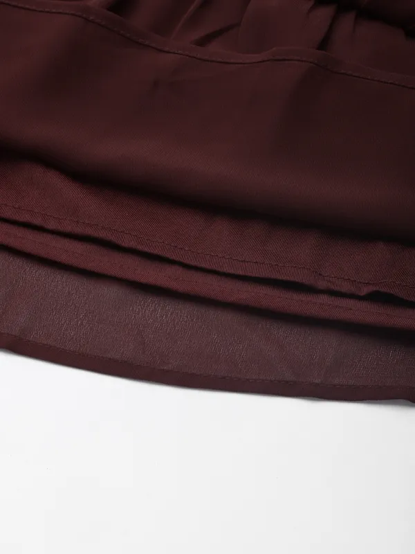 Brown_Georgette_Solid_dress