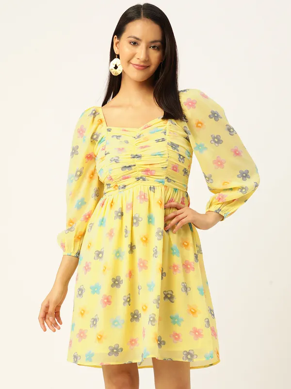 Yellow_Georgette_Floral_dress