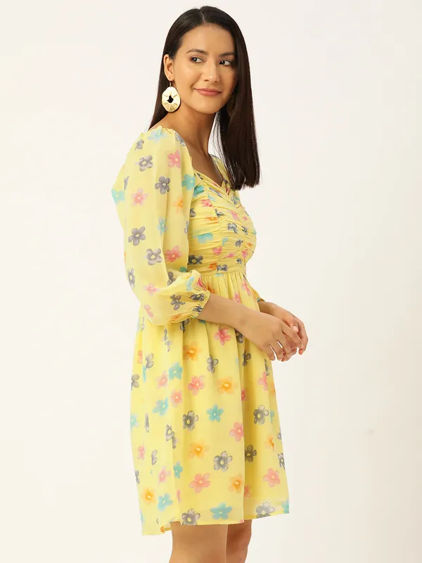 Yellow_Georgette_Floral_dress