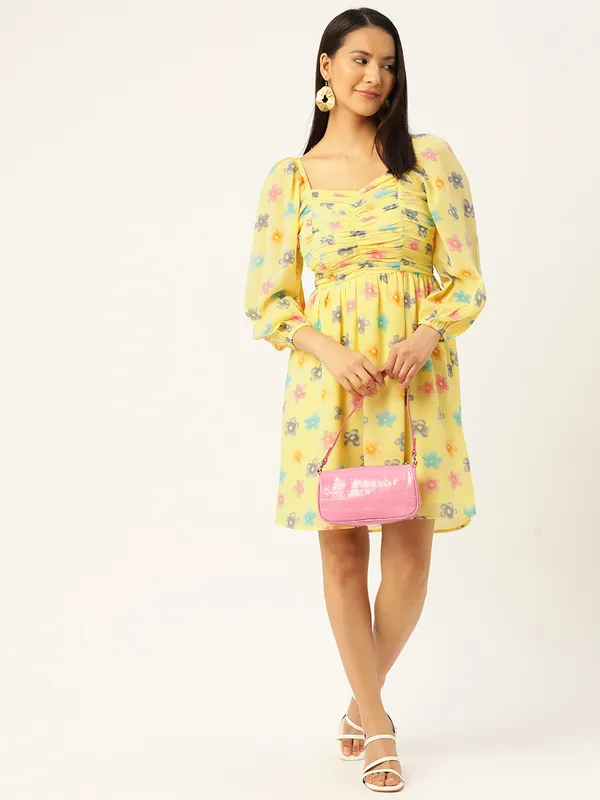 Yellow_Georgette_Floral_dress