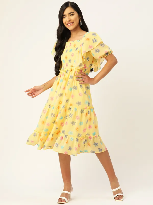 Yellow_Georgette_Printed_dress