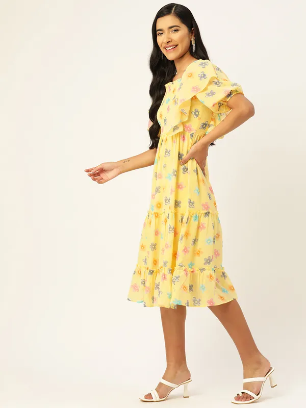 Yellow_Georgette_Printed_dress