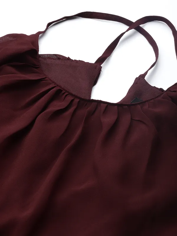 Maroon_Georgette_Floral_Print_dress