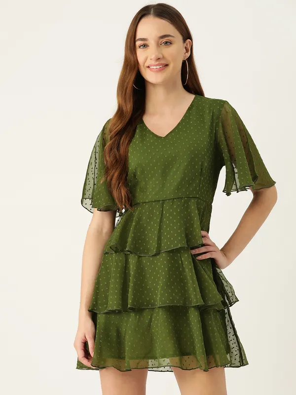 Olive_Georgette_Self_Design_dress