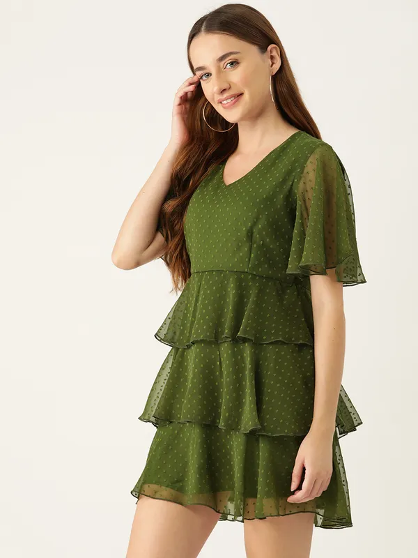 Olive_Georgette_Self_Design_dress