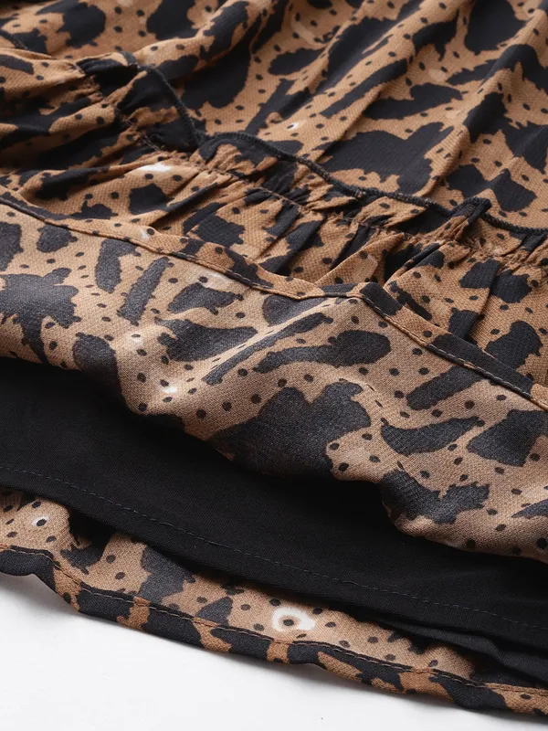 Brown_Georgette_Animal_Print_dress