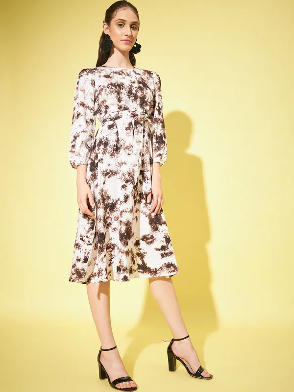 Brown_Crepe_Printed_dress