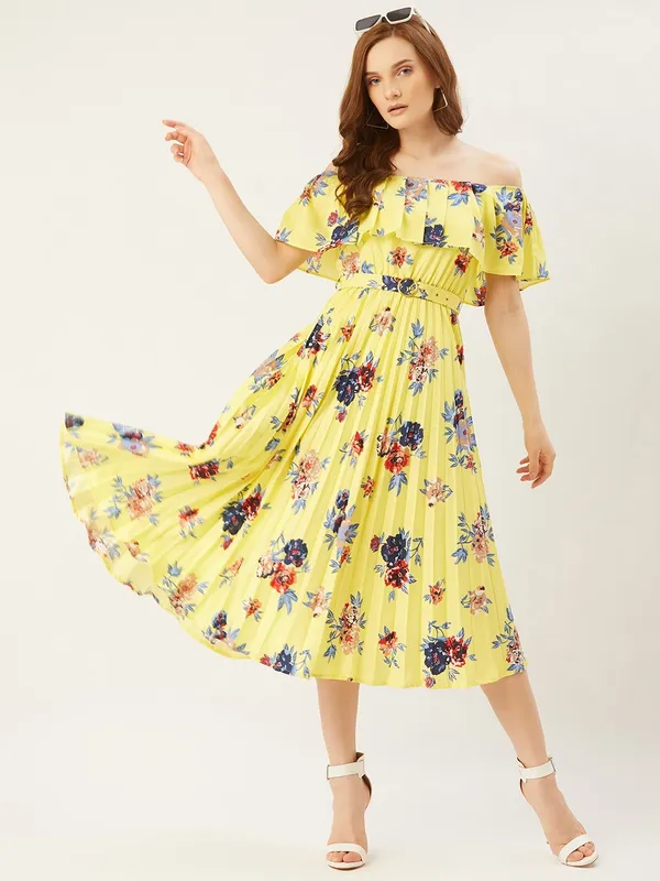 Yellow_Crepe_Floral_Print_dress