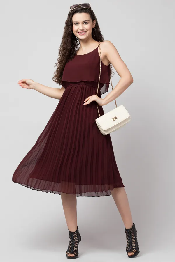 maroon_Polyester_Solid_dress