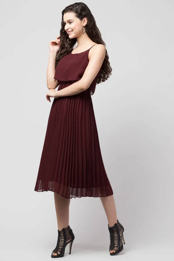 maroon_Polyester_Solid_dress