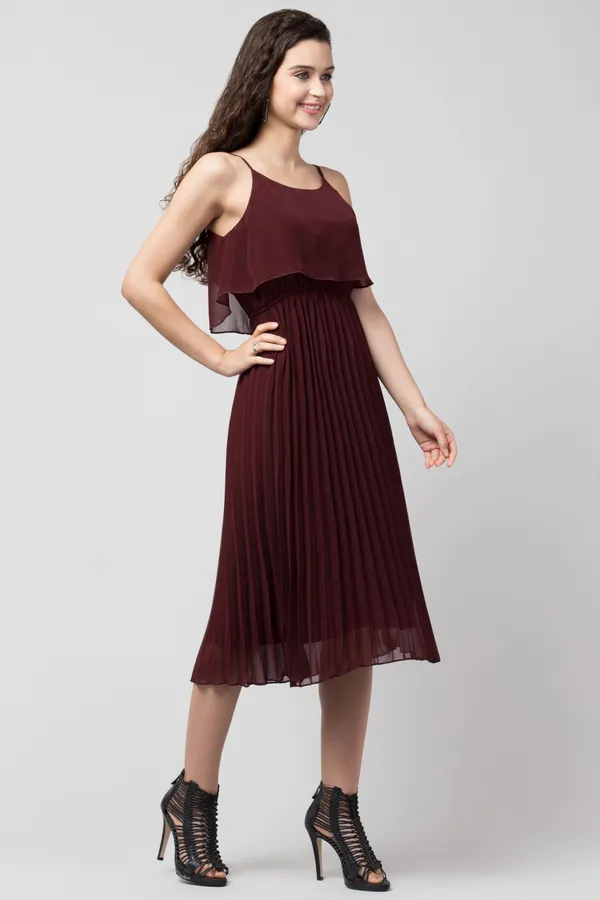maroon_Polyester_Solid_dress