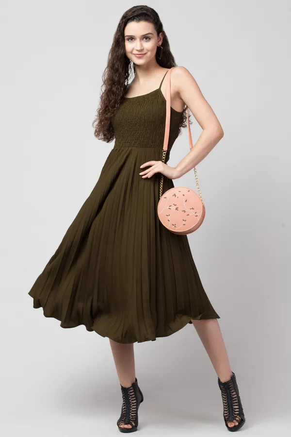 Green_Polyester_Solid_dress