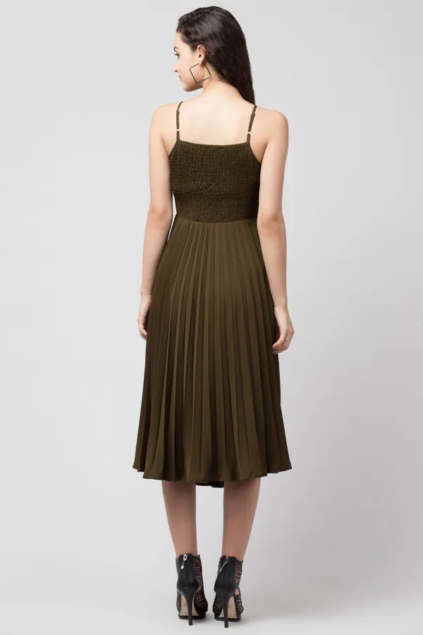 Green_Polyester_Solid_dress