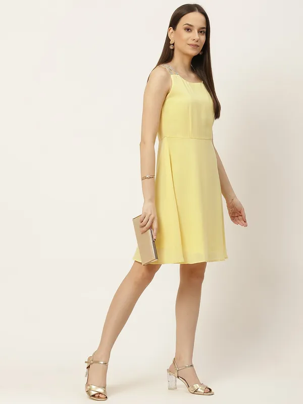 Yellow_Georgette_Solid_dress