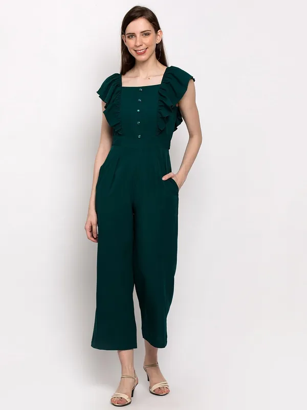 Green_Polyester_Solid_jumpsuit