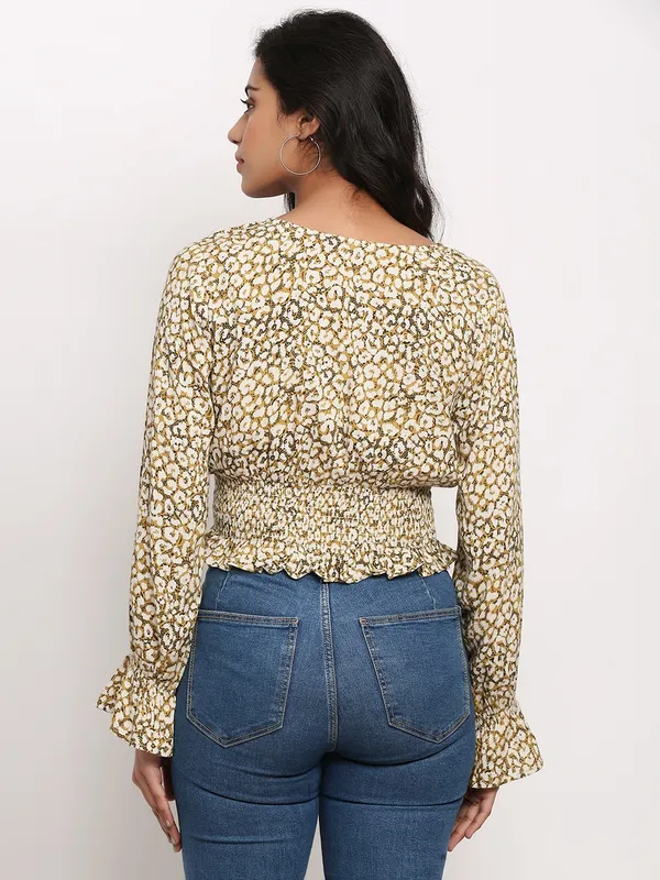 Yellow_Polyester_Printed_top