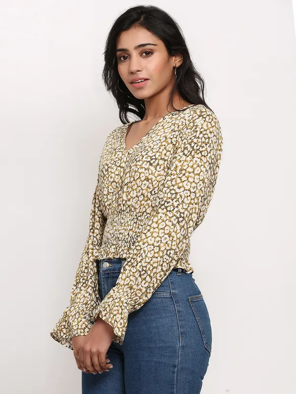 Yellow_Polyester_Printed_top