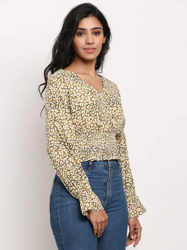 Yellow_Polyester_Printed_top