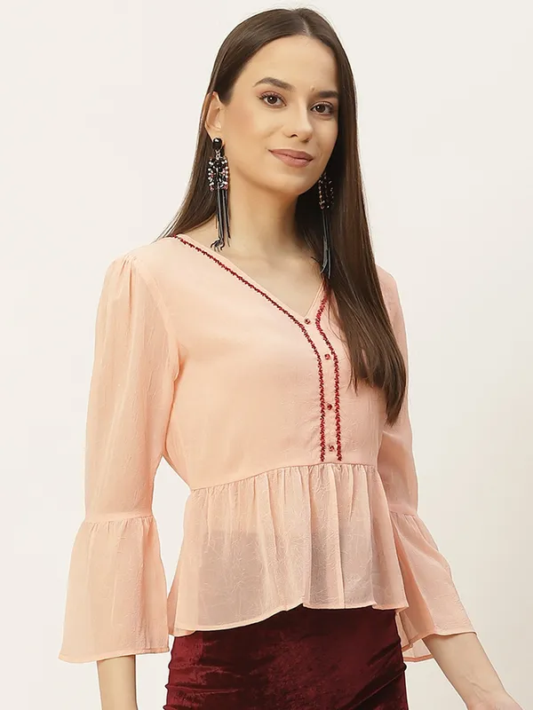 Pink_Georgette_Embellished_top