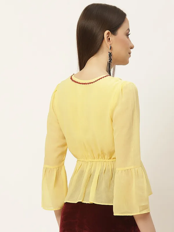 Yellow_Georgette_Embellished_top