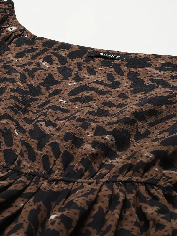 Brown_Georgette_Printed_top
