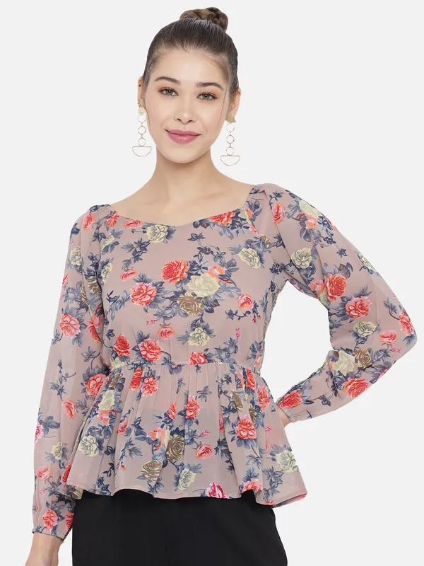 Multicolor_Georgette_Printed_top