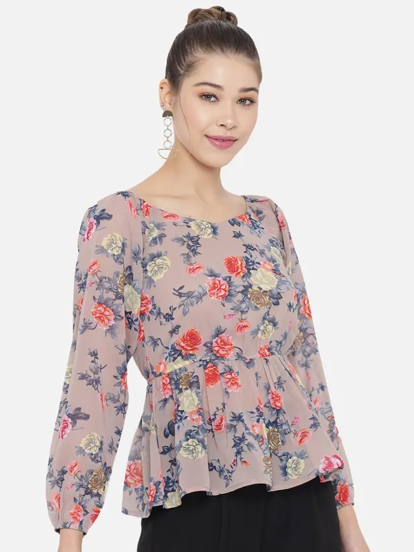 Multicolor_Georgette_Printed_top