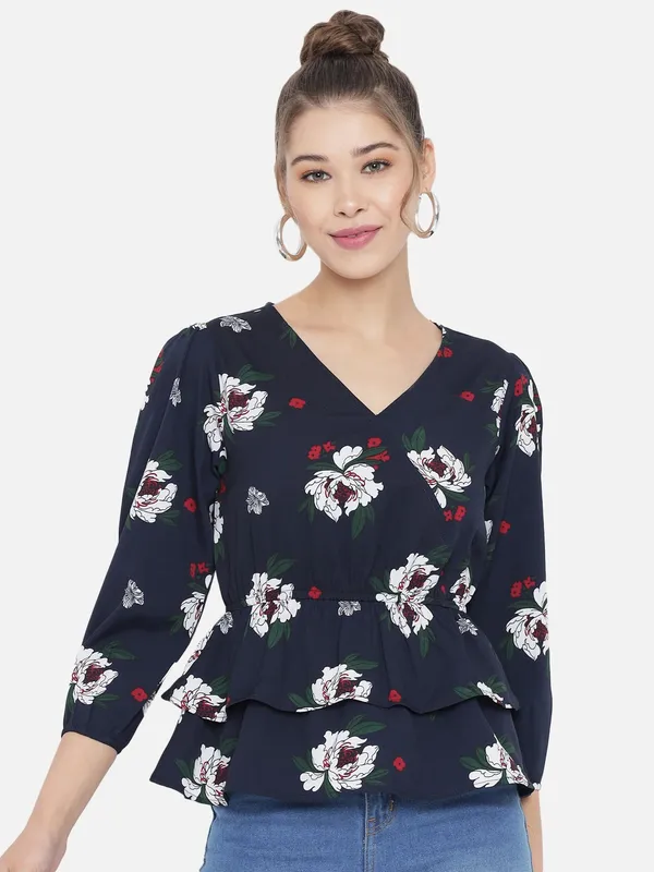 Navy_Blue_Polyester_Printed_top